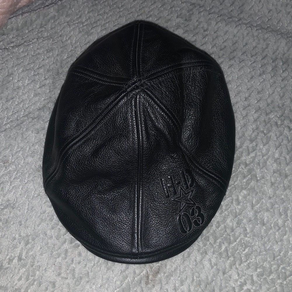 HARLEY-DAVIDSON Newsboy Black Leather Cap